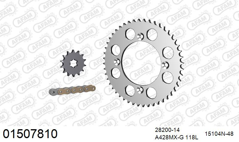 Zestaw napędowy AFAM do SUZUKI RM 80 K,L,M,N,P,R,S, RM 80 Small Wheels T,V,W,X,Y,K1