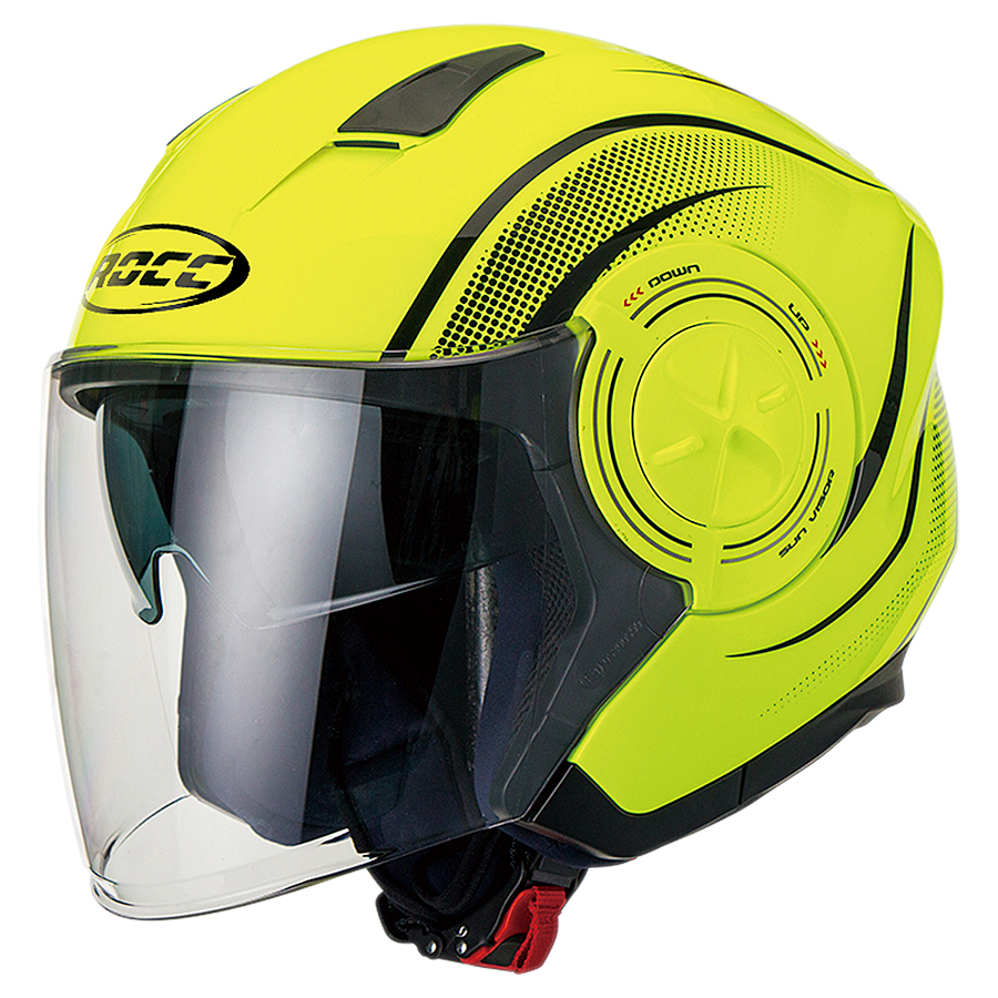 Kask motocyklowy ROCC 241 żółto-czarny