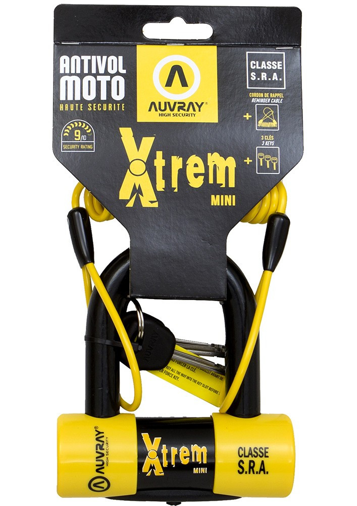 AUVRAY kłódka XTREM MINI z przypominaczem - średnica bolca 16mm, 116mm x 119mm (klasa S.R.A.)