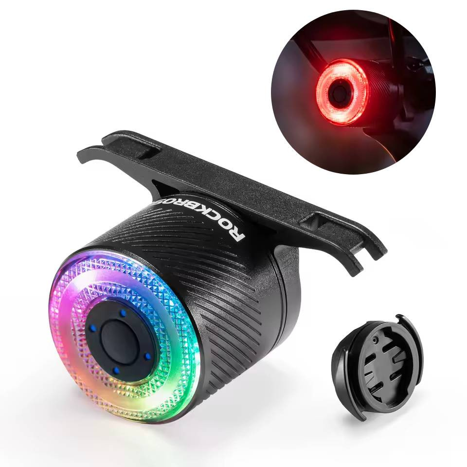Lampka rowerowa tylna LED USB Kolory RGB na siodło i sztycę, IPX6 Rockbros Q1 ULTRA 242000701
