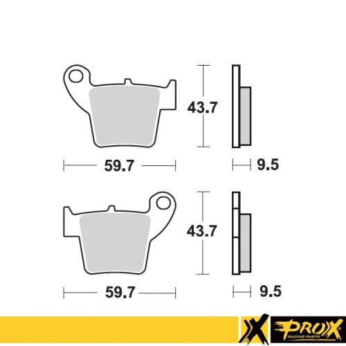 ProX Klocki Hamulcowe Tylne CR125/250 '02-07 + CRF150/250/450R'02-20 (OEM: 06435-KRN-712) (odpowiednik EBC FA346) - BOX 10 szt