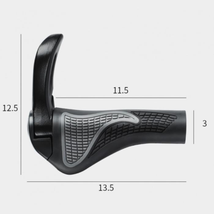 Gripy rowerowe MTB rogi ROXAR ergonomiczne szary-czarny