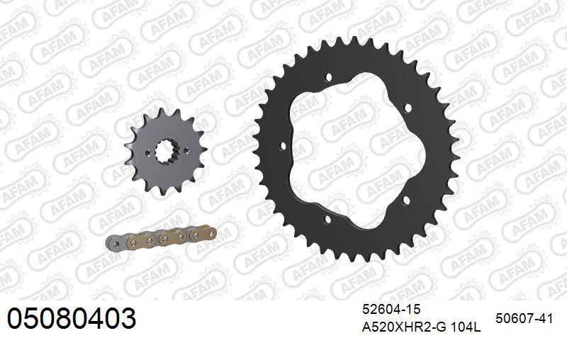 Zestaw napędowy AFAM do DUCATI 800 S2R Monster (for sprocket carrier PCD2), 800 S2R Monster Dark (for sprocket carrier PCD2)