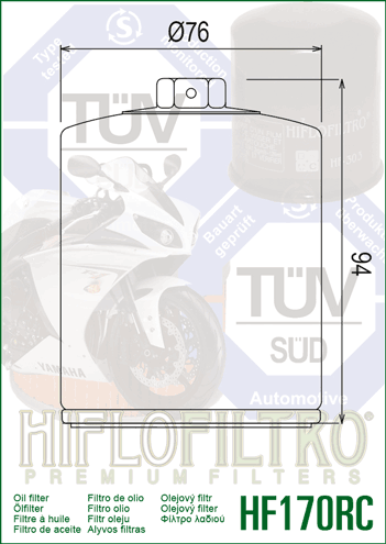 FILTR OLEJU HIFLO HF170CRC HARLEY-DAVIDSON