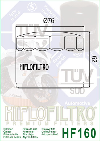 Hiflofiltro FILTR OLEJU HIFLO HF160 BMW K1200/1300, S1000RR, F 650/700/800 GS 07-16