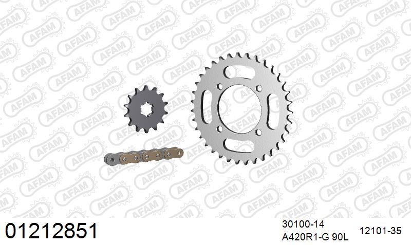 Zestaw napędowy AFAM do YAMAHA TT-R 110, TT-R 110 E X,Y,Z,A,B,D,E,F,G,H,J,K,L,M,N,P