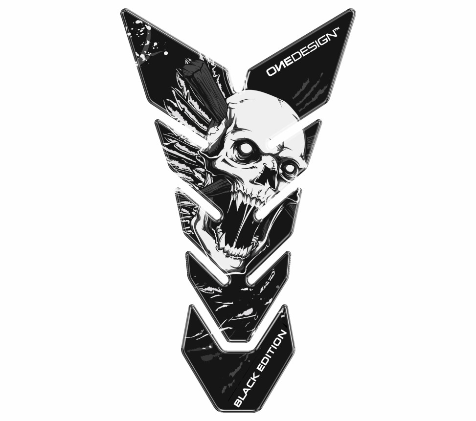 ONEDESIGN Tankpad czarny EDITION skull 6