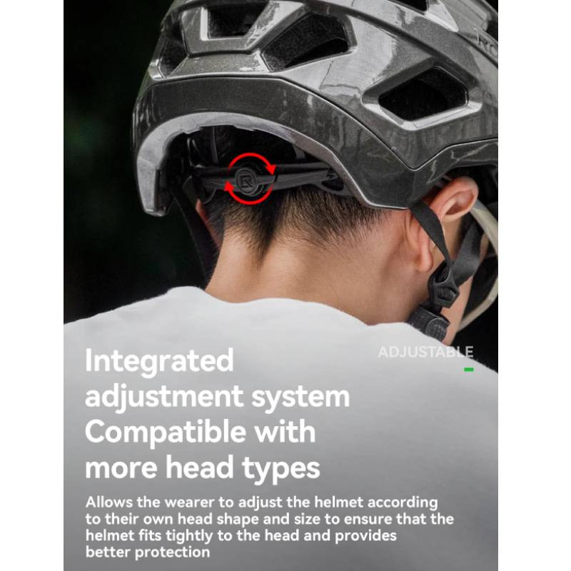 Kask rowerowy regulowany, lekki i bezpieczny MTB Rockbros 100050001 LK-67 czarny połysk