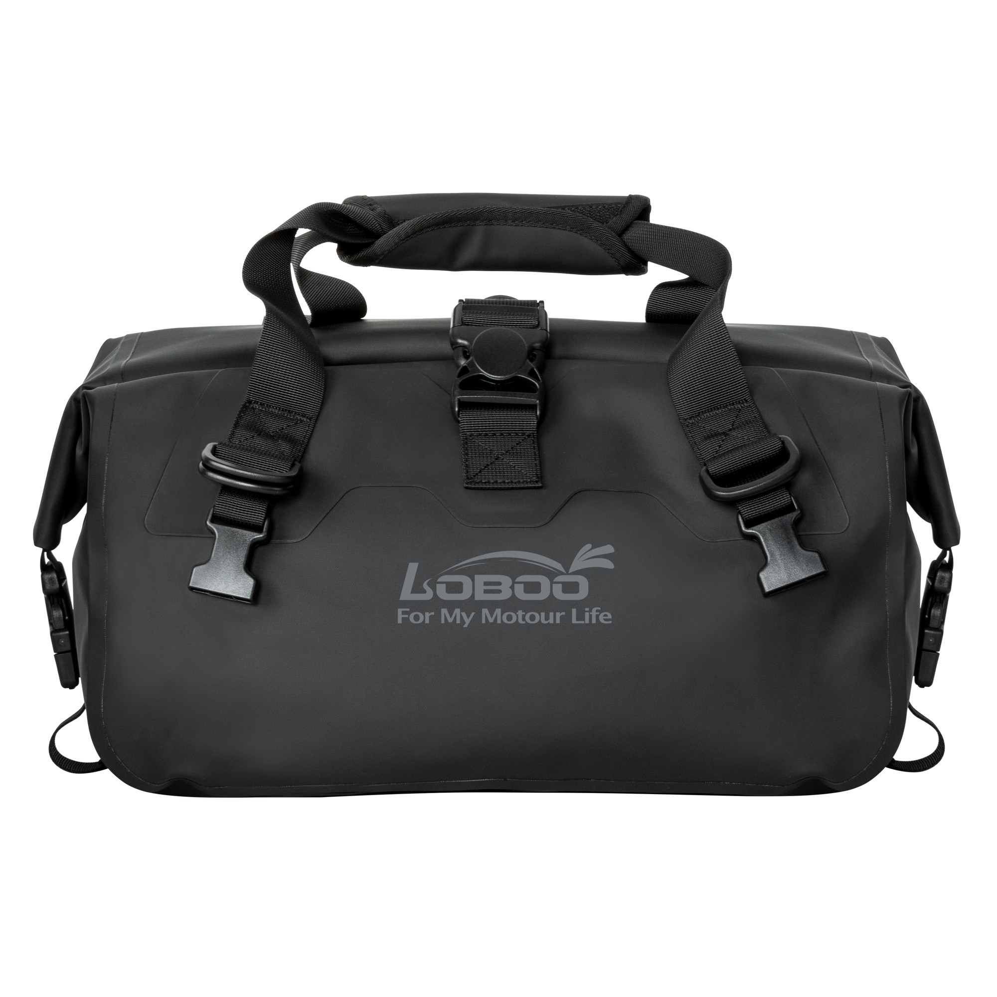 LOBOO Sakwy boczne WANDERER, materiał TPU, wodoodporne IPX6M, magnetyczne zapięcie, zamek, system MOLLE, czarne, 2 szt 40L+40L
