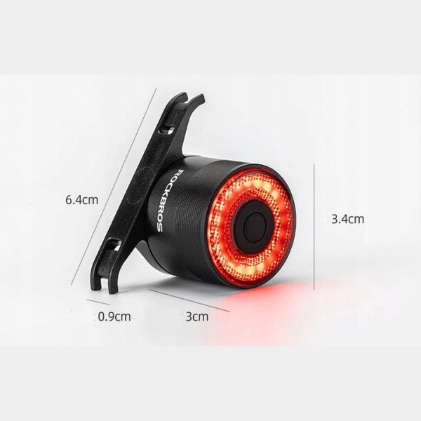 Lampka rowerowa czujnik STOP tylna ROCKBROS Q3 LED siodło sztyca