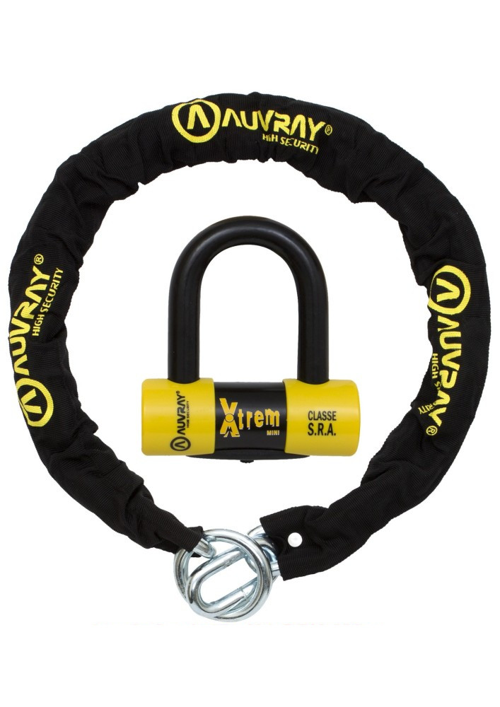 AUVRAY zestaw łańcuch z ogniwem lasso z kłódką XTREM MINI - długość 120cm, średnica 12mm
