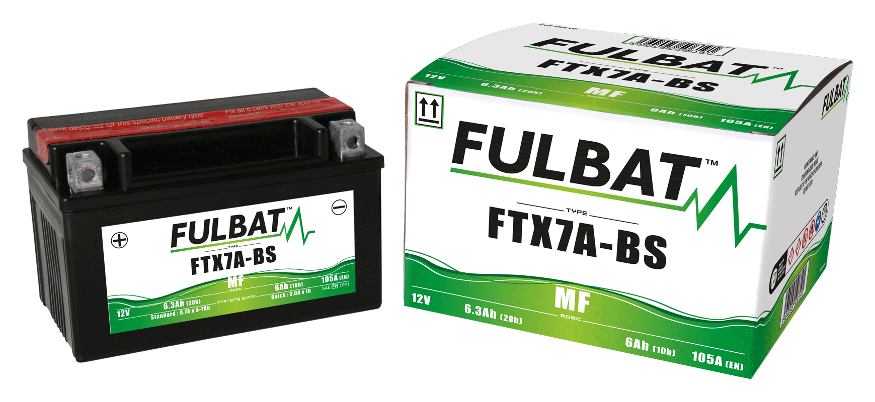 Akumulator FULBAT FUL MF - FTX7A-BS / YTX7A-BS (suchy, bezobsługowy, kwas w zestawie)