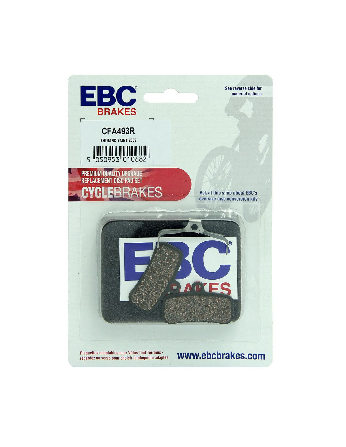 CFA493R - Klocki hamulcowe rowerowe (organiczne wyczynowe) EBC Brakes