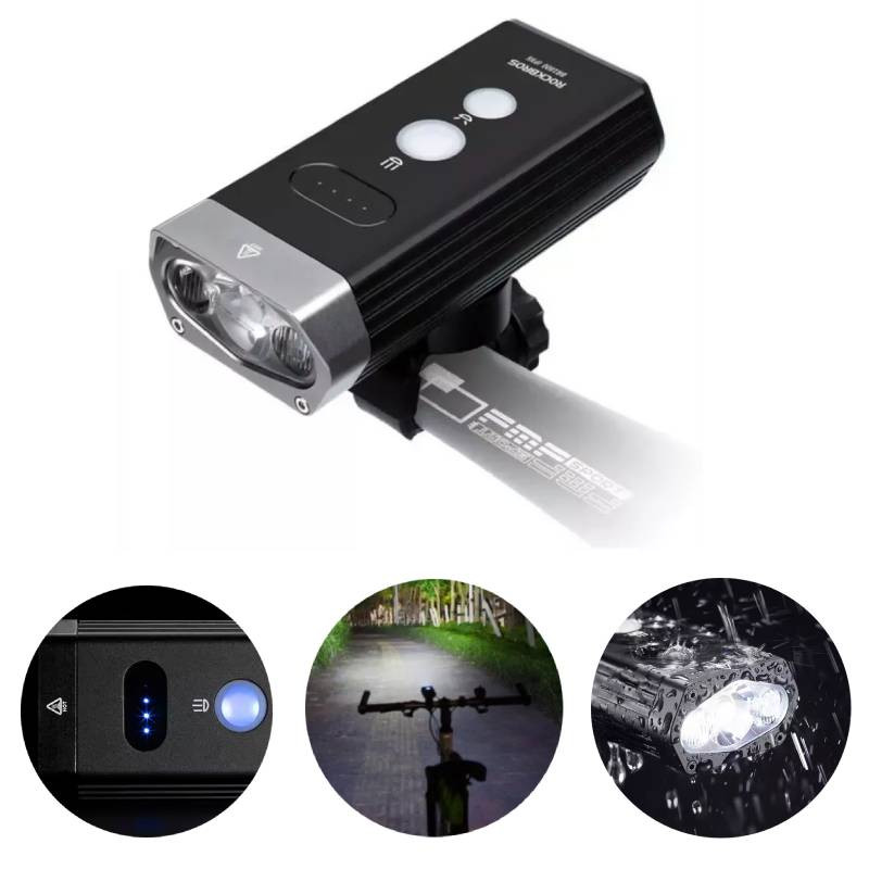 ROCKBROS BR2000 Lampka rowerowa przednia 2000LM USB IPX6 POWERBANK
