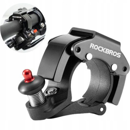 Dzwonek rowerowy do roweru ROCKBROS aluminiowy mocny na kierownicę 100dB czarny
