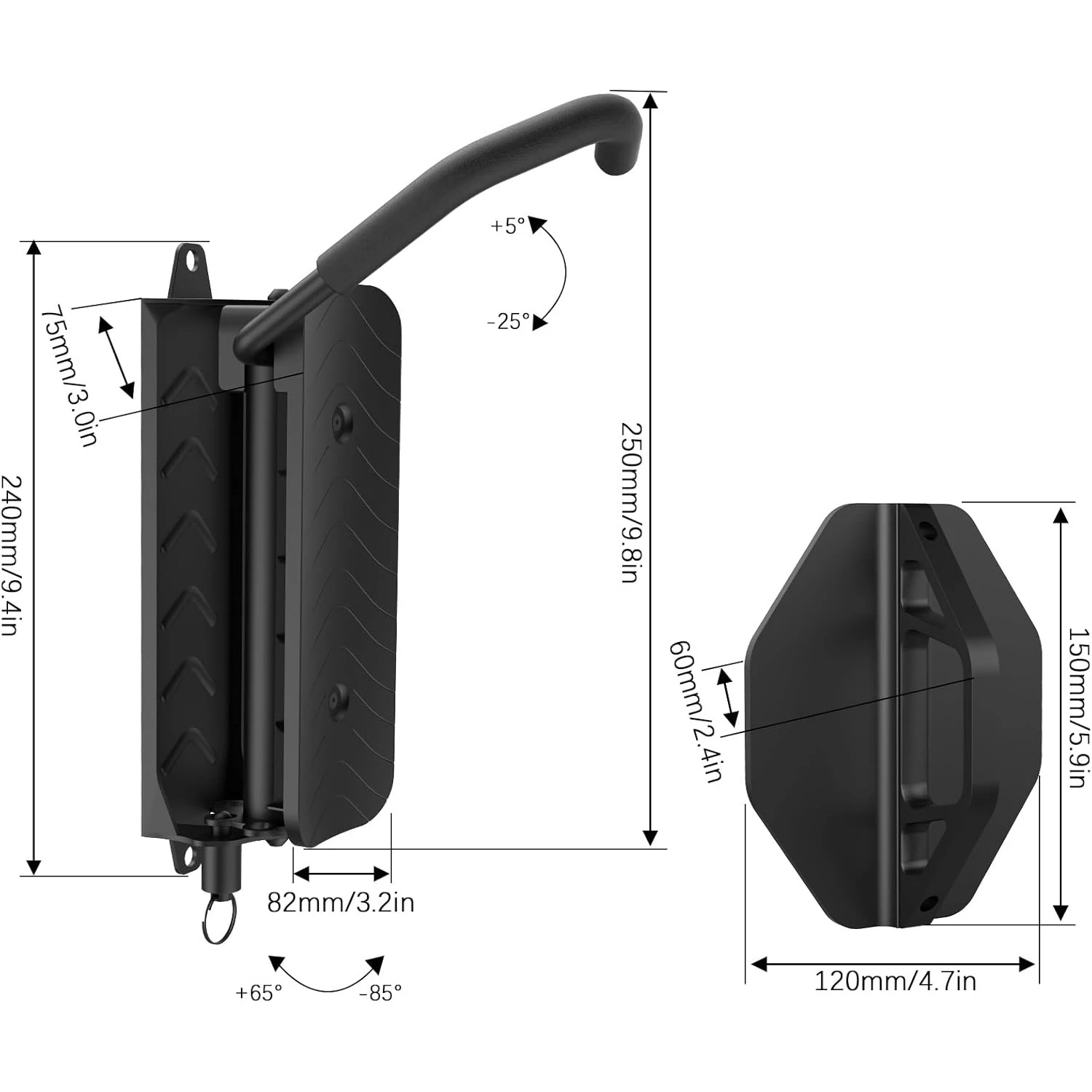 Wieszak rowerowy ścienny, metalowy, stojak, uchwyt 30 kg ROXAR