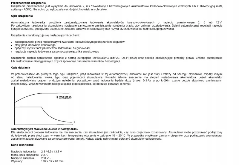 H Tronic Ładowarka akumulatorowa prostownik H-TRONIC AL 300 pro 2/6/12V auto 0,3A