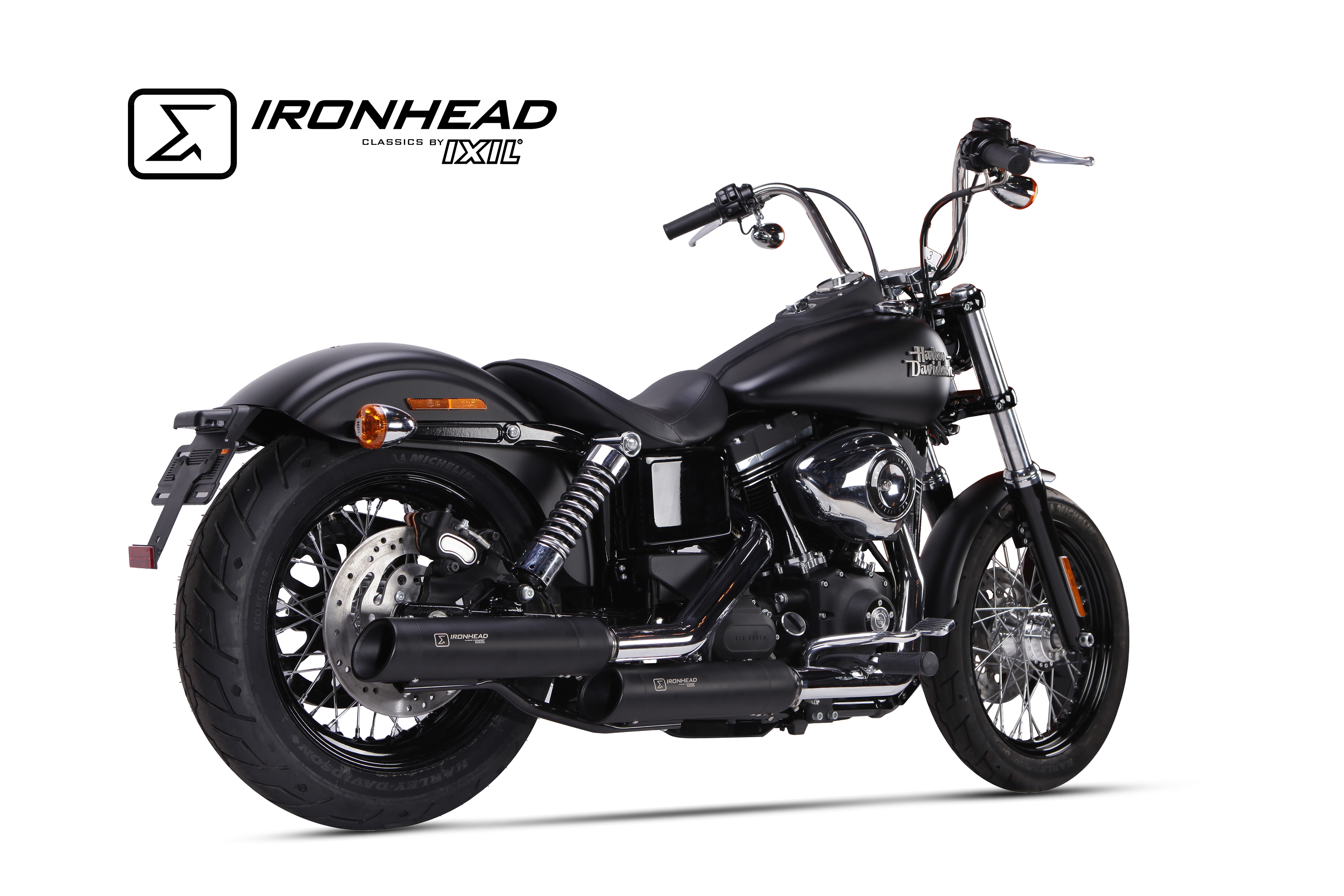 Tłumik IXIL H-D DYNA STREET BOB 2006-2016 typ HC1-3B (waga: 2500g, długość: 400 mm., materiał: Inox AISI304, kolor: Black painte