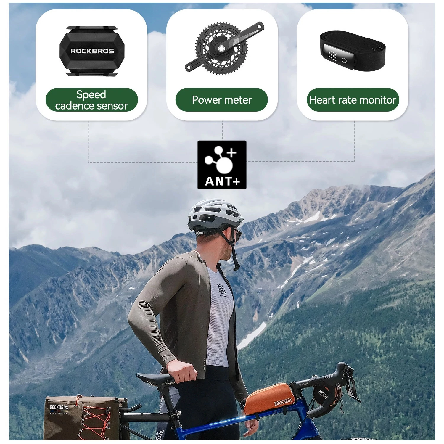 Licznik komputer rowerowy z GPS ANT+ IPX6 BLUETOOTH Rockbros M1 PRO