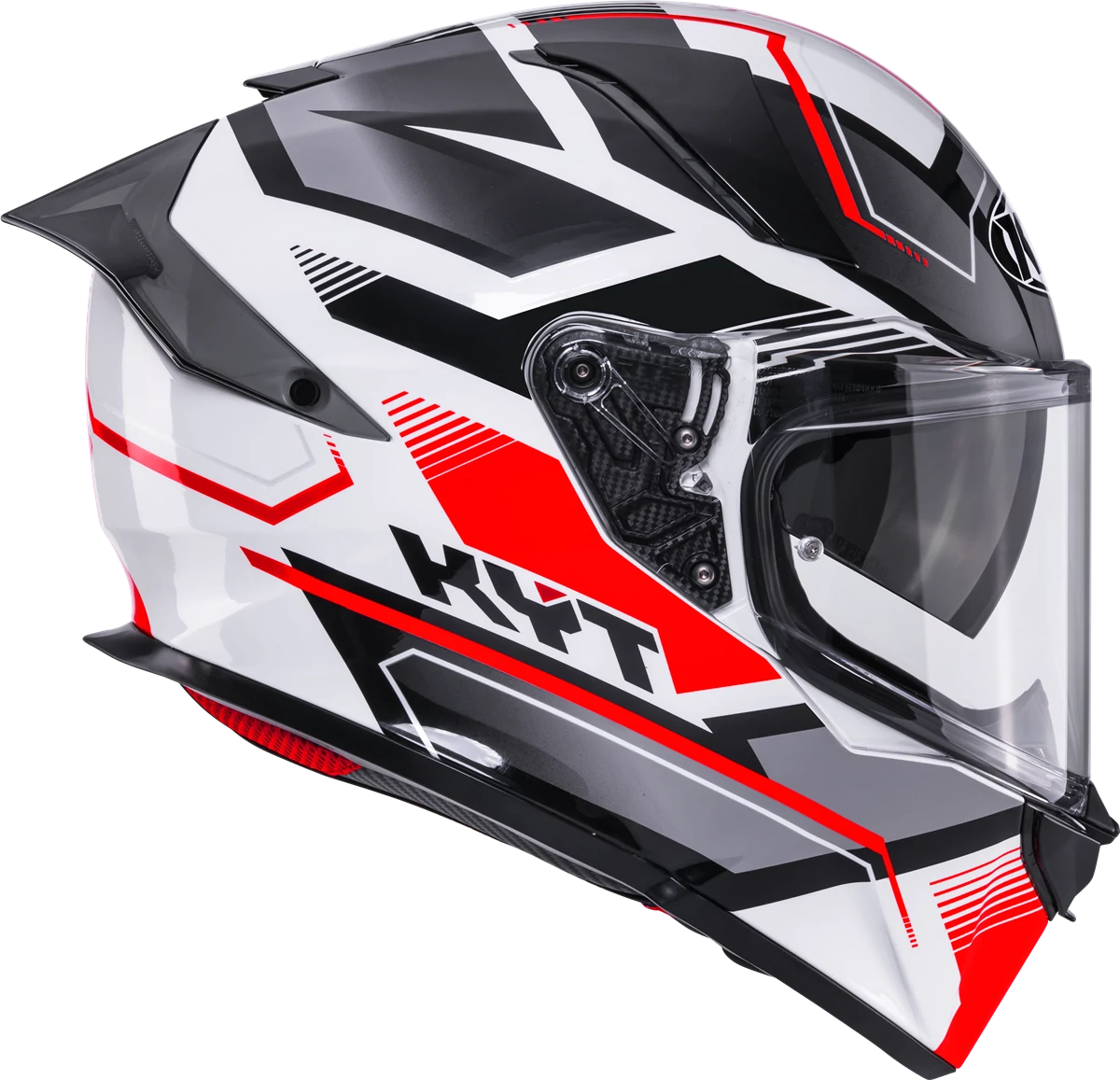 Kask motocyklowy KYT R2R PARSEC BIAŁY/CZERWONY E06