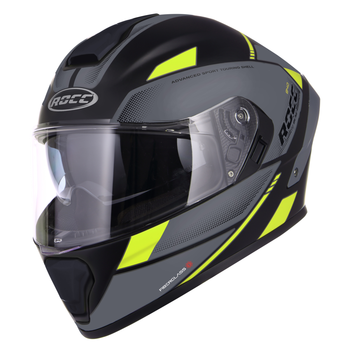 Kask motocyklowy ROCC 841 szaro-żółty