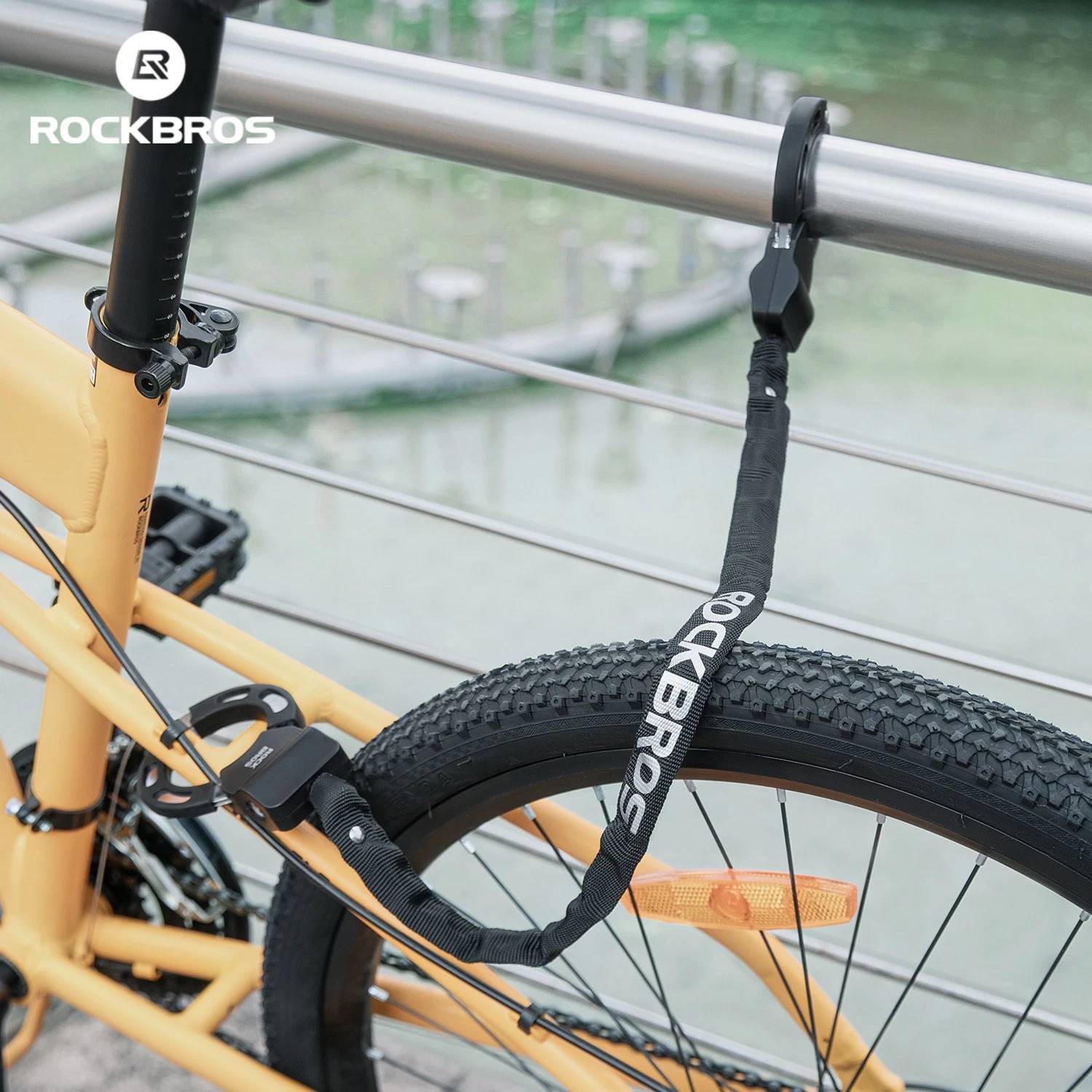 Zabezpieczenie rowerowe, blokada koła, łańcuch ROCKBROS do roweru i hulajnogi, zabezpieczenie antykradzieżowe (32130001001)