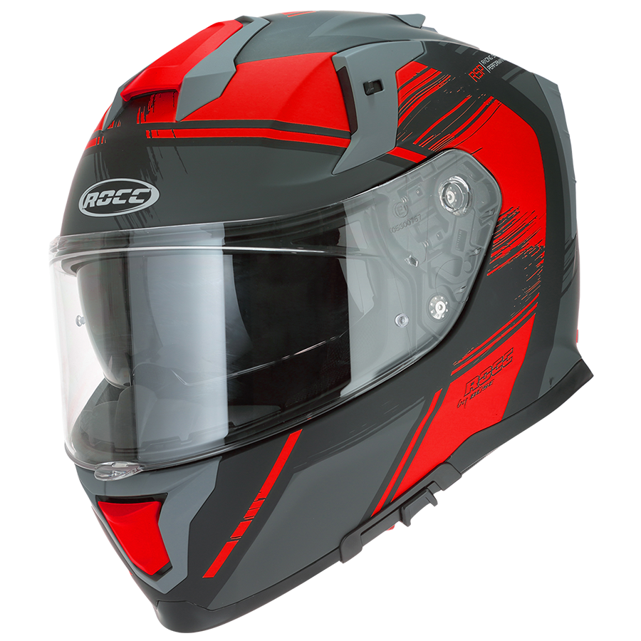 Kask motocyklowy ROCC 341 czarno-czerwony