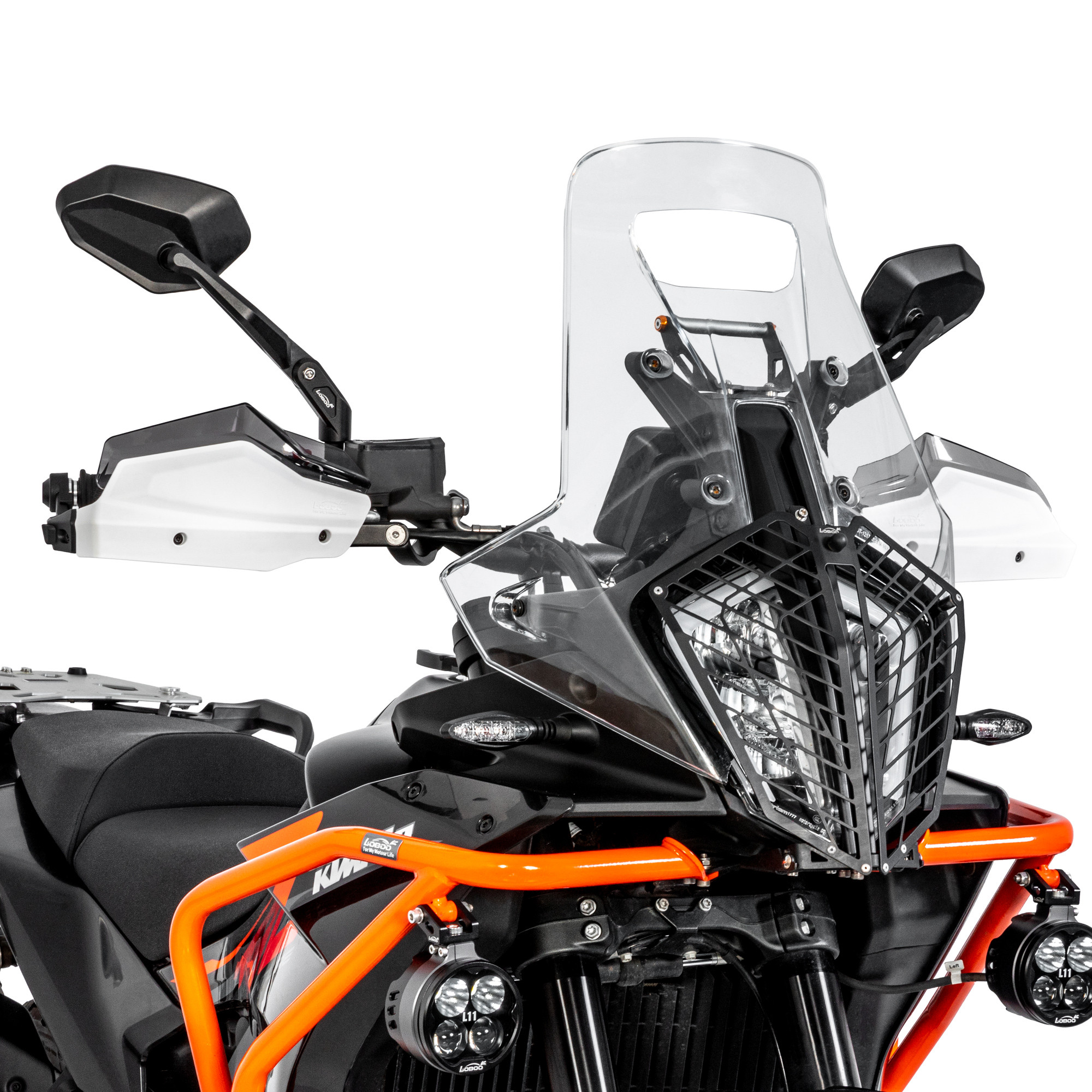 LOBOO Osłony dłoni motocyklowe uniwersalne białe