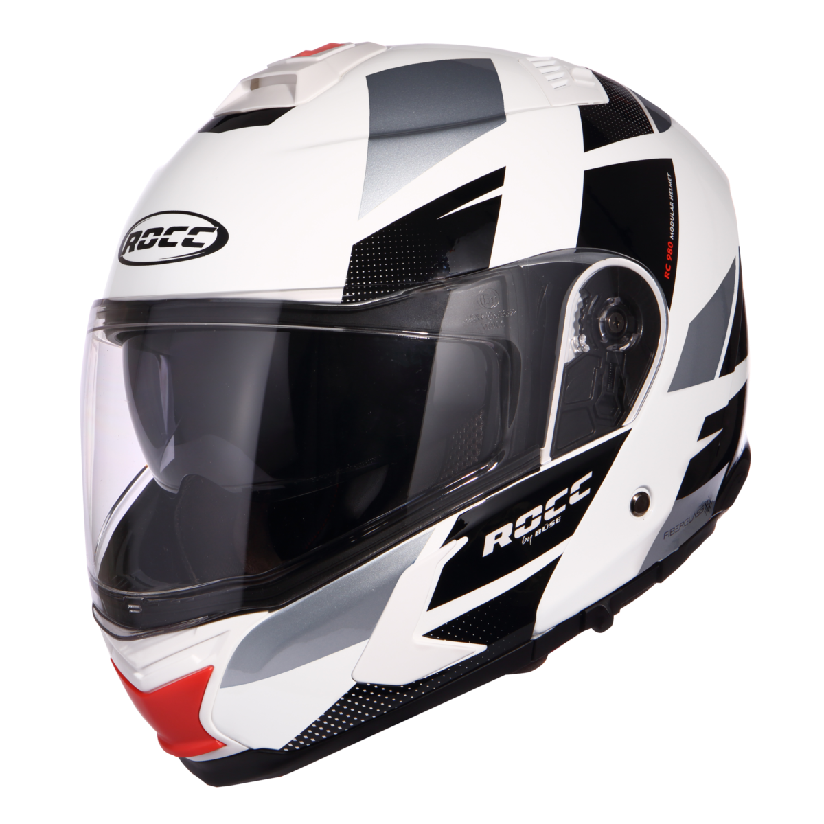 Kask motocyklowy ROCC 982 biało-czarny