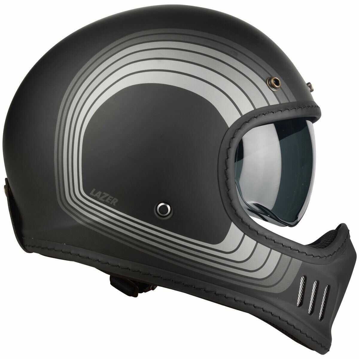 Kask Motocyklowy LAZER Cross TT Line (kol. Czarny - Szary - Matowy)