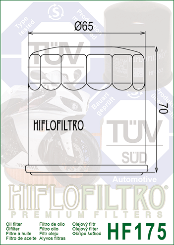 FILTR OLEJU HIFLO HF175 HARLEY-DAVIDSON XG 500/750 (15-17), INDIAN CHIEF / ROADMASTER (15-16)