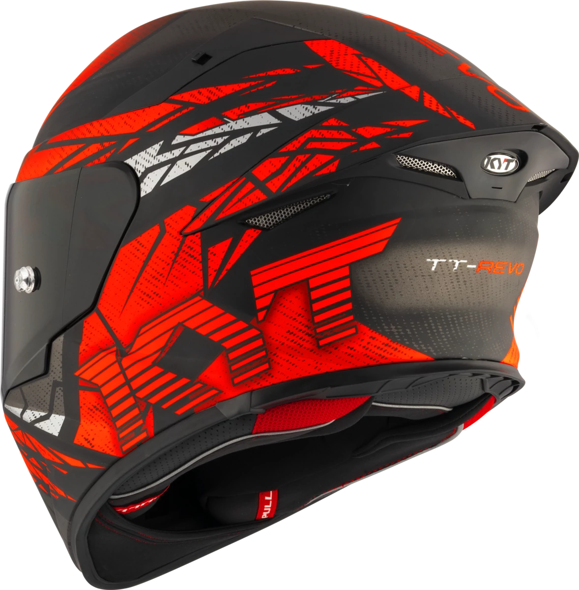Kask motocyklowy KYT TT-REVO COMBUSTION MATT Czerwony