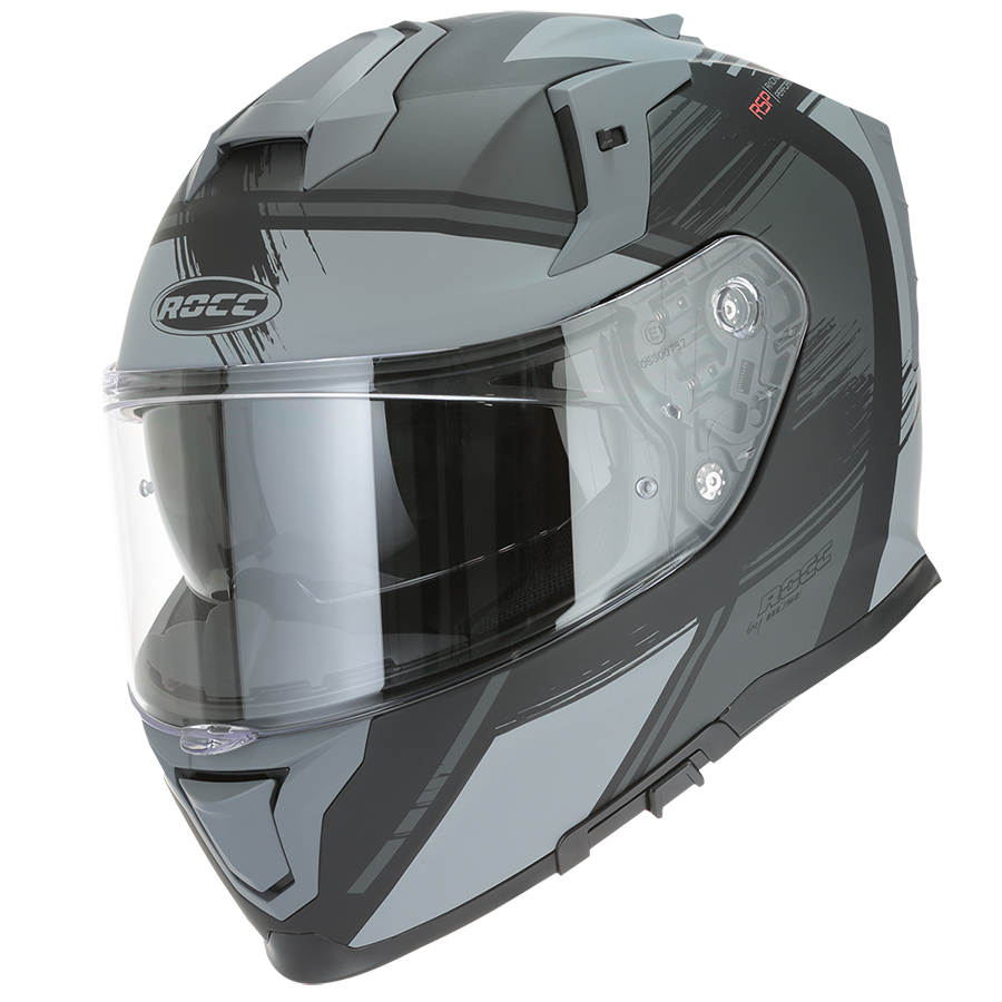 Kask motocyklowy ROCC 341 czarno-szary