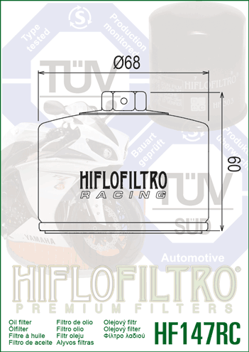 FILTR OLEJU HIFLO HF147RC YAMAHA FZS 600/ YFM 660, KYMCO X-CITING 500