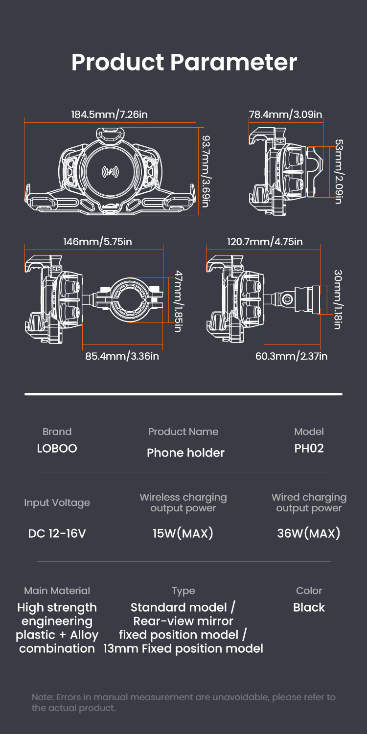 LOBOO Uchwyt na telefon PH02S (na belkę 13mm)