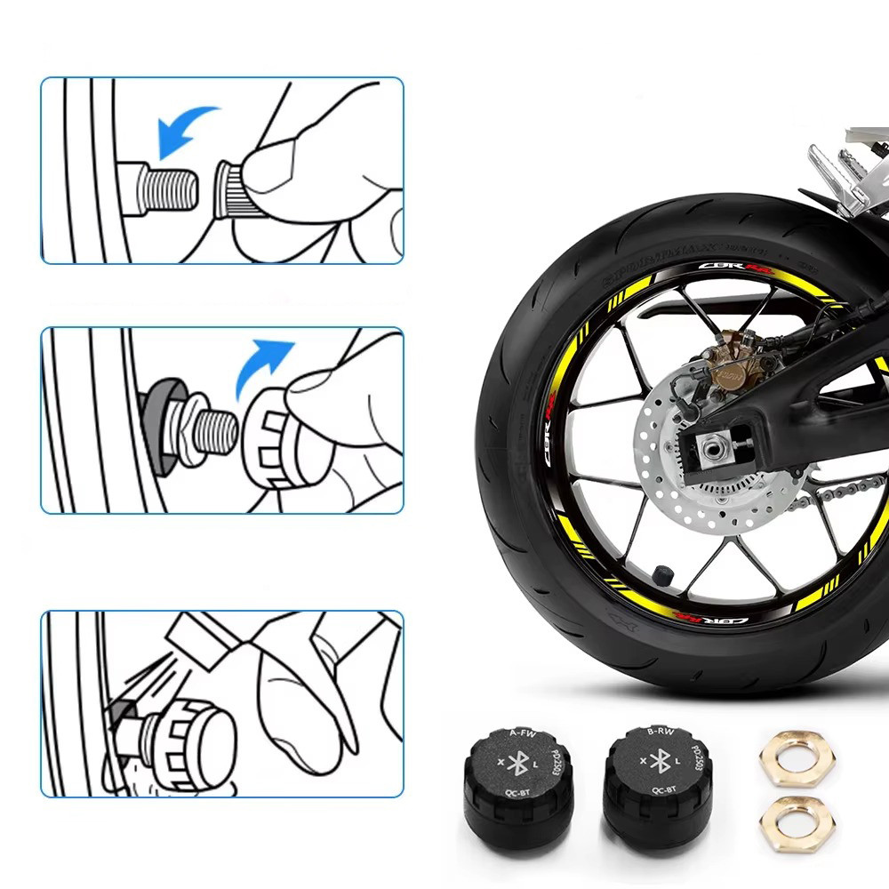Zestaw czujników ciśnienia w oponach TPMS do ekranów motocyklowych Navtica (Nomad / Nomad Plus)
