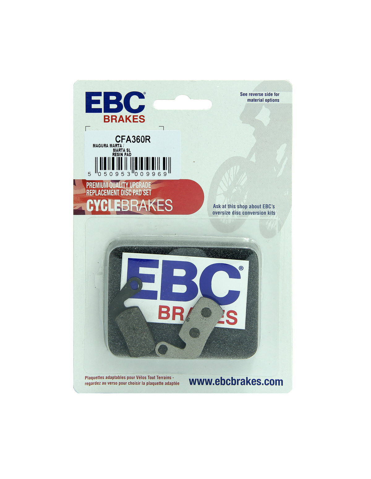 CFA360R - Klocki hamulcowe rowerowe (organiczne wyczynowe) EBC Brakes