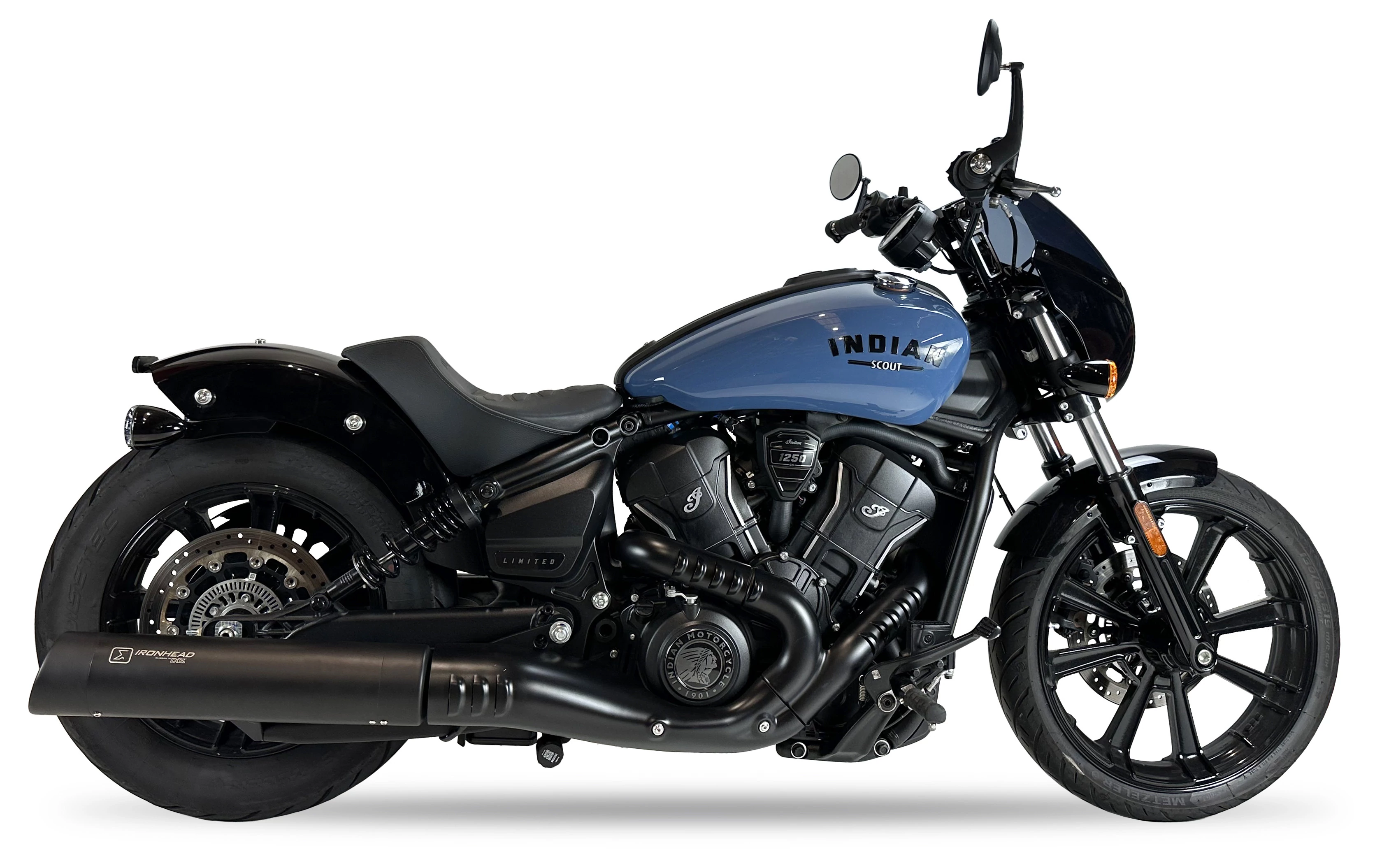 IXIL Tłumik INDIAN SCOUT 24-25 typ HC2-1B SLIP ON - IRONHEAD ROUND BLACK