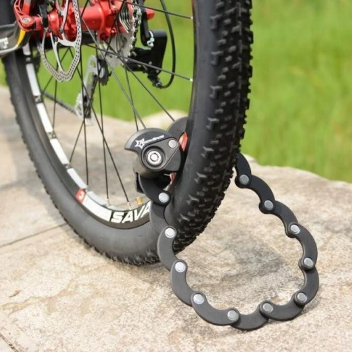 Zabezpieczenie rowerowe składane ROCKBROS (WL798BK) czarne, stal hartowana