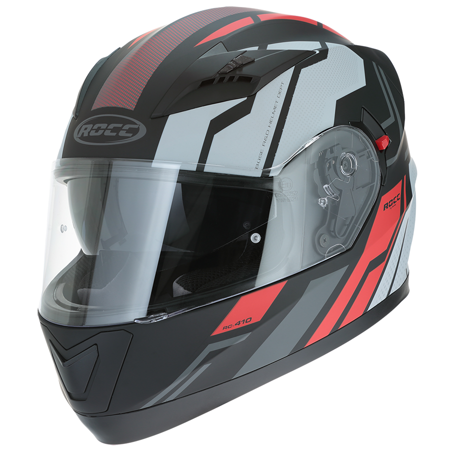 Kask motocyklowy ROCC 416 czarno-czerwony