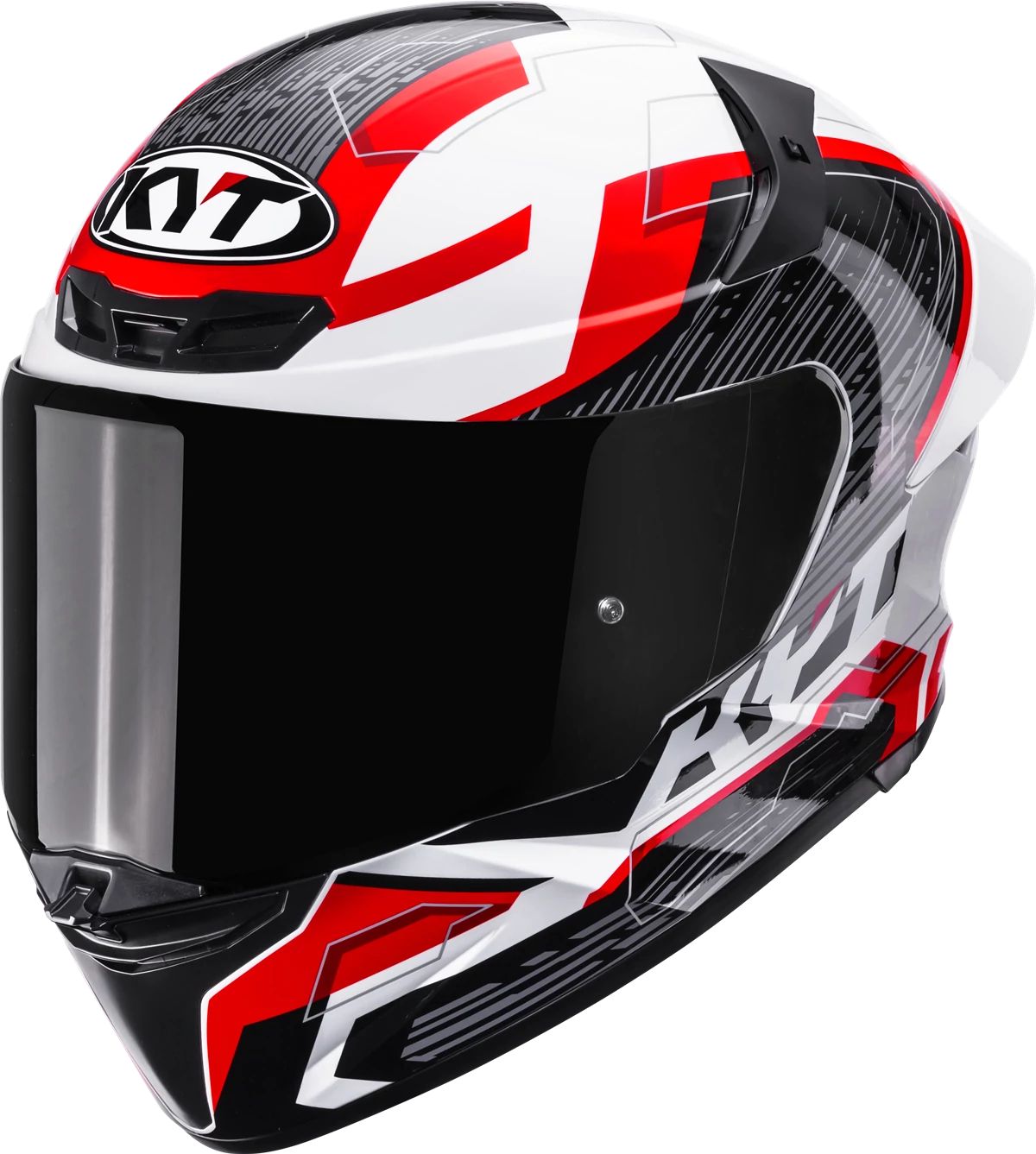 Kask motocyklowy KYT TT-REVO SPEEDING BIAŁY/CZERWONY E06