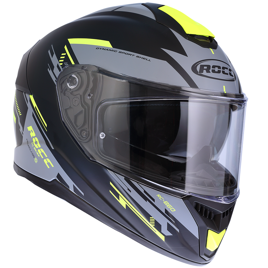 Kask motocyklowy ROCC 861 czarno-żółty