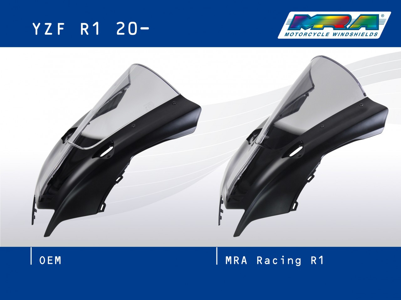 Szyba motocyklowa MRA YAMAHA YZF R 1 RN65 2020-, forma R, bezbarwna