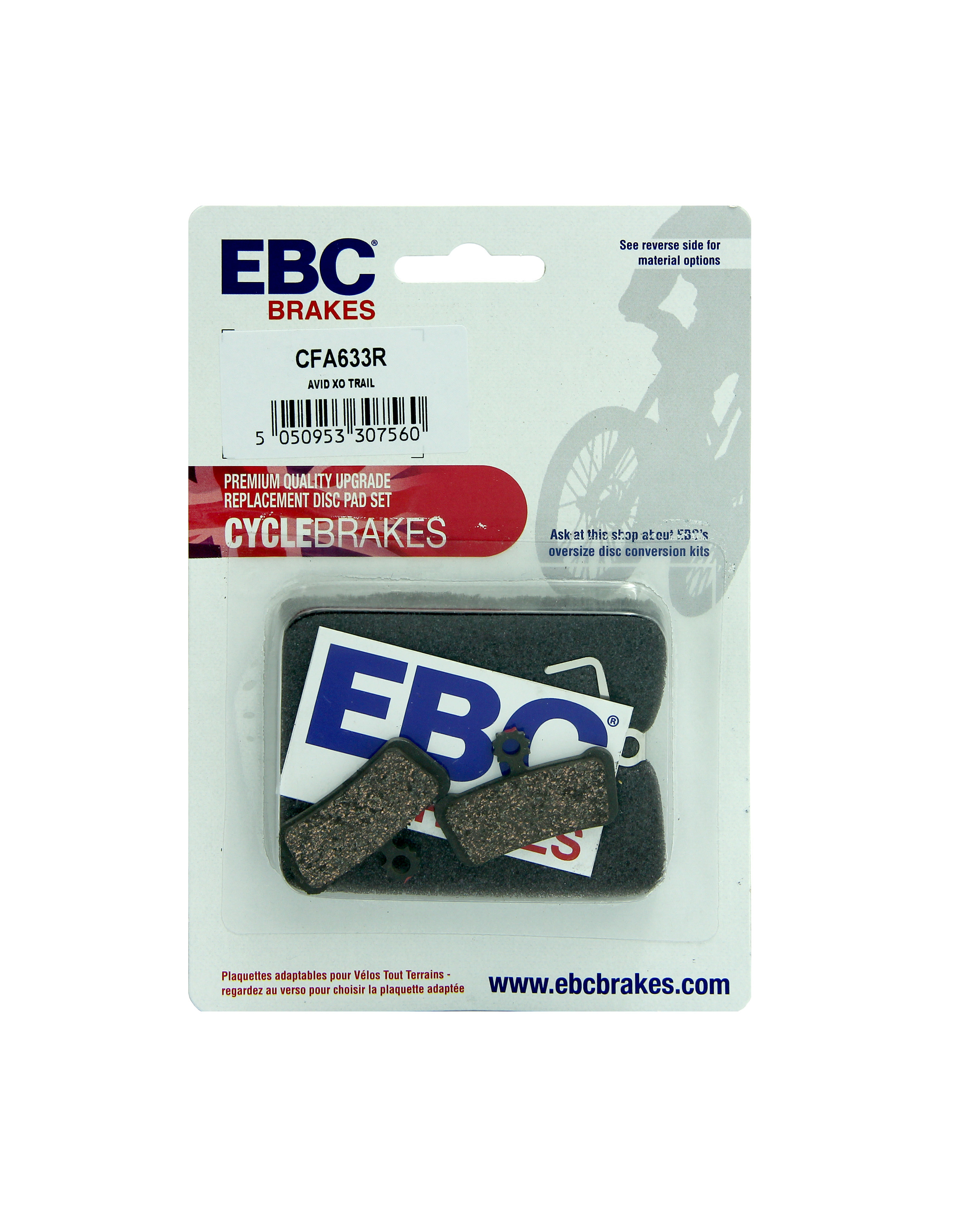 CFA633R - Klocki hamulcowe rowerowe (organiczne wyczynowe) EBC Brakes