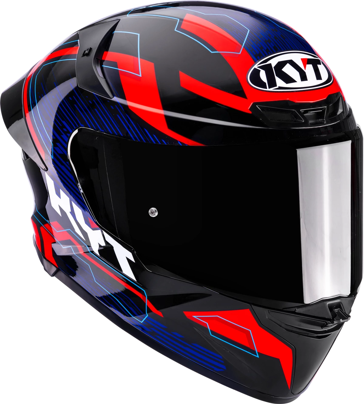 Kask motocyklowy KYT TT-REVO SPEEDING CZARNY/CZERWONY/NIEBIESKI E06