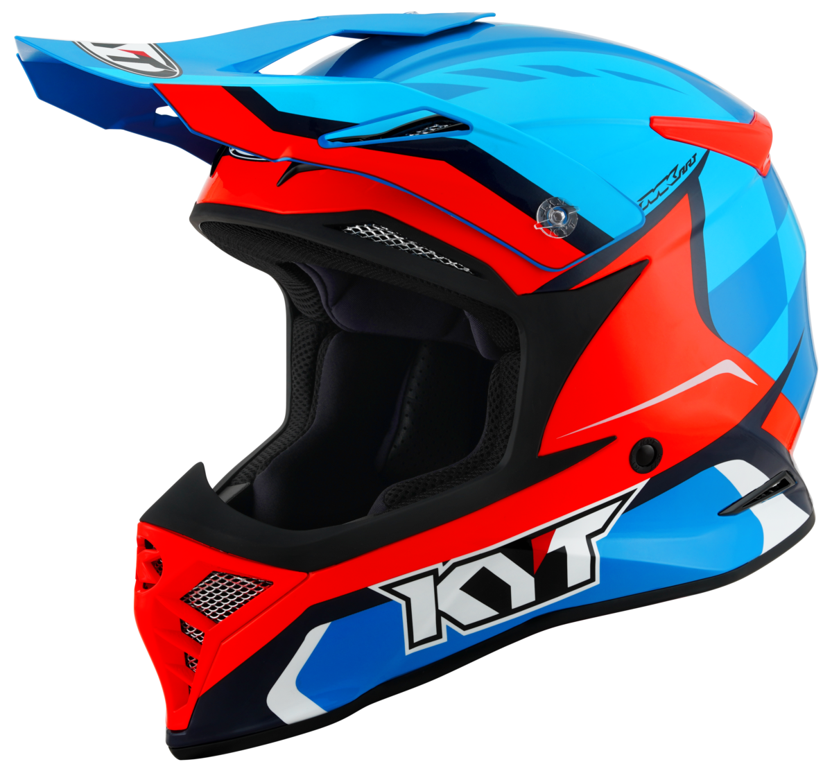 Kask Motocyklowy KYT SKYHAWK GLOWING niebieski/pomarańczowy fluo ECE/ONU 22-06