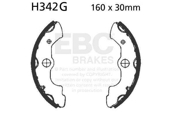 Szczęki hamulcowe nacinane EBC H342G (1 kpl.)