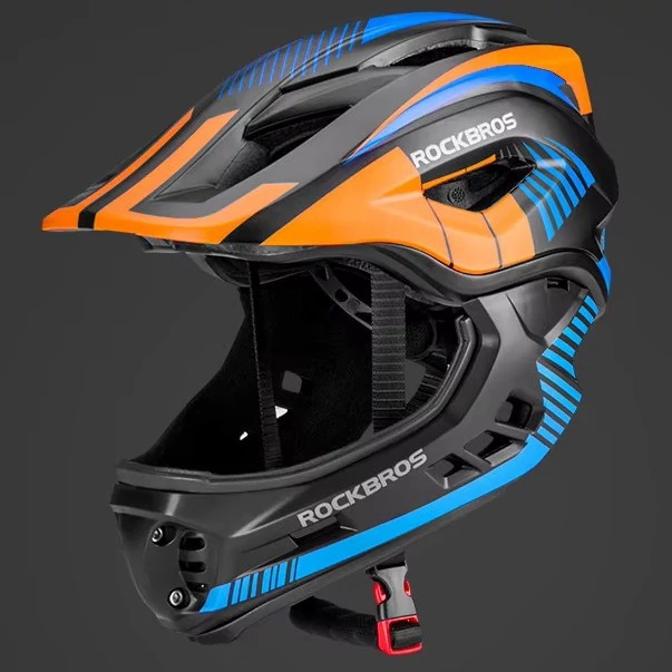 Kask dziecięcy z odpinaną osłoną podbródka FULL FACE off-road Rockbros TT-32SOBL