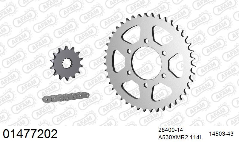 Zestaw napędowy AFAM do SUZUKI GSX 750 EF E,F, GSX 750 ES D,E,G,H,J,K, GSX 750 S E, GSX 750 S2 Katana E, GSX 750 SE Katana