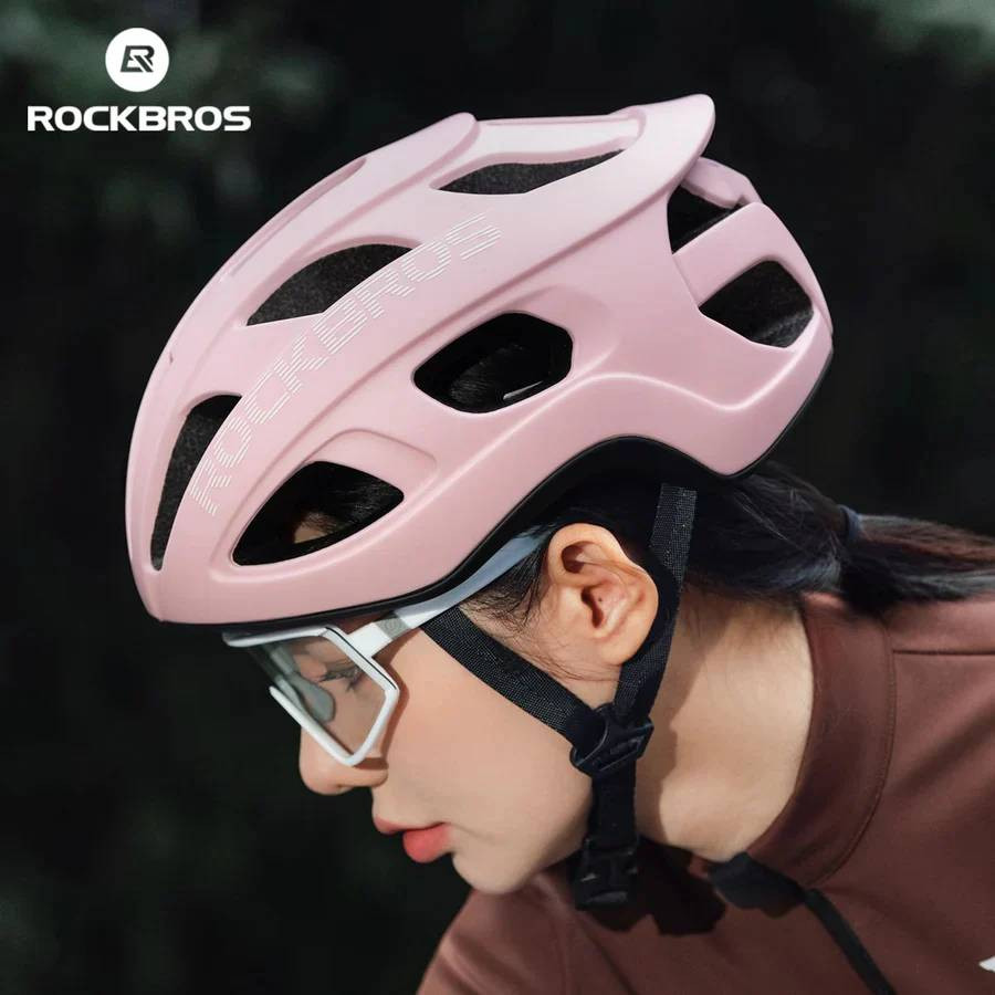 Kask rowerowy dla dorosłych (58-62 cm) pudrowy róż, pink ionic+ ROCKBROS 100049004